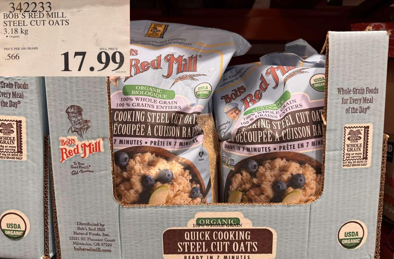 BOB'S RED MILL ORG STEEL CUT OATS 3.18KG at Costco