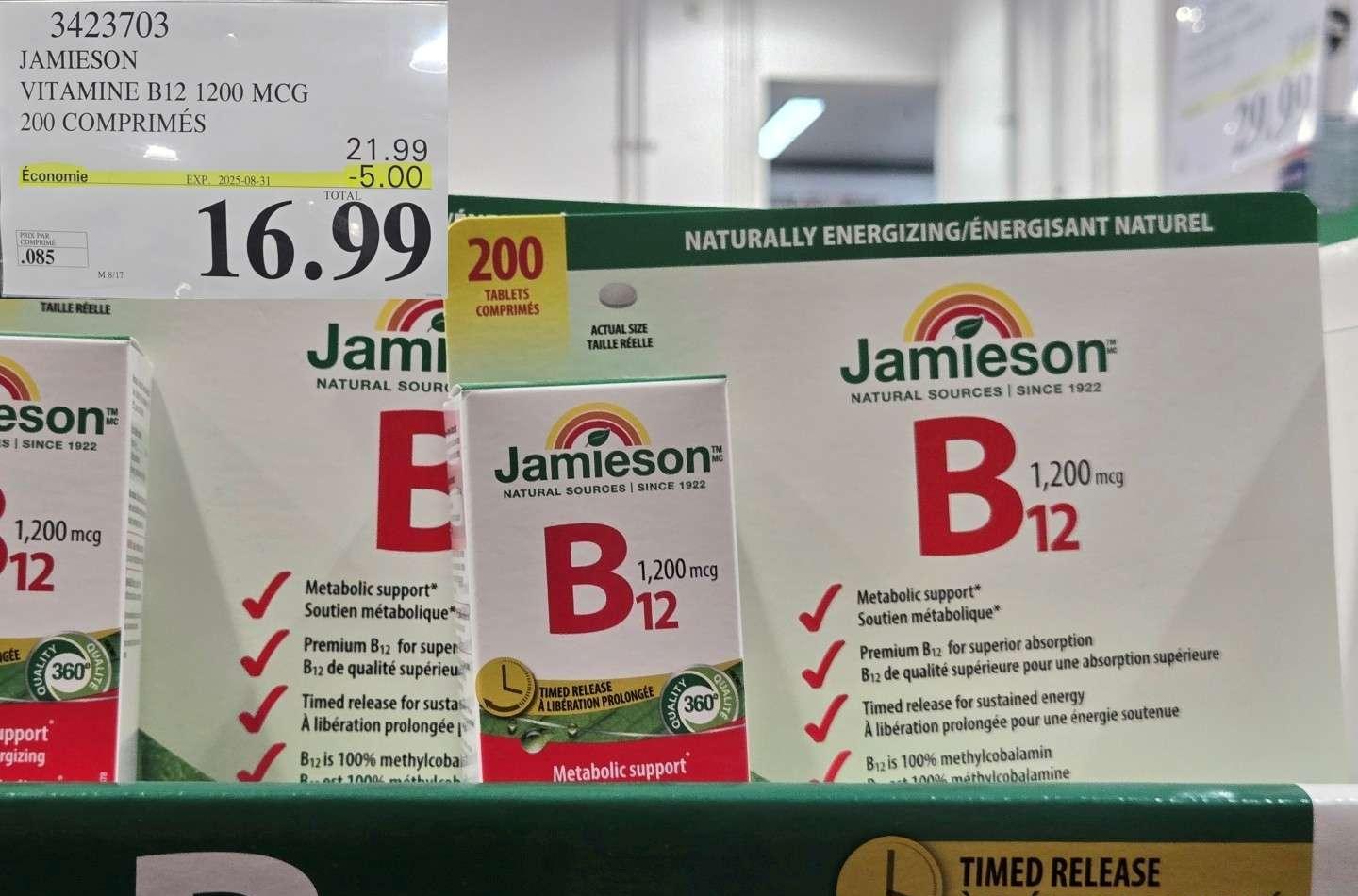 JAMIESON  VITAMINE Bl2  200 COMPRIMES at Costco