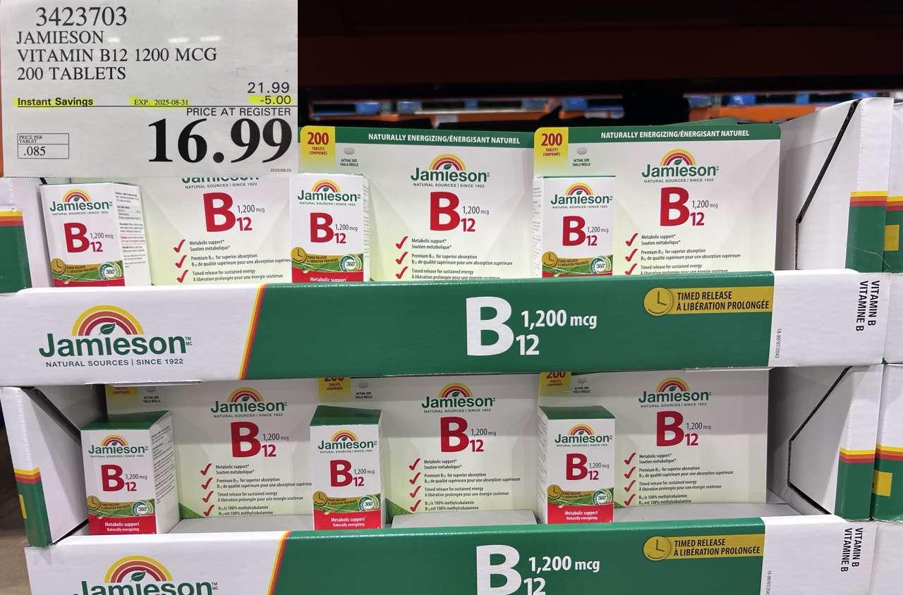 JAMIESON VITAMIN B12 1200MCG 200 TABLETS at Costco