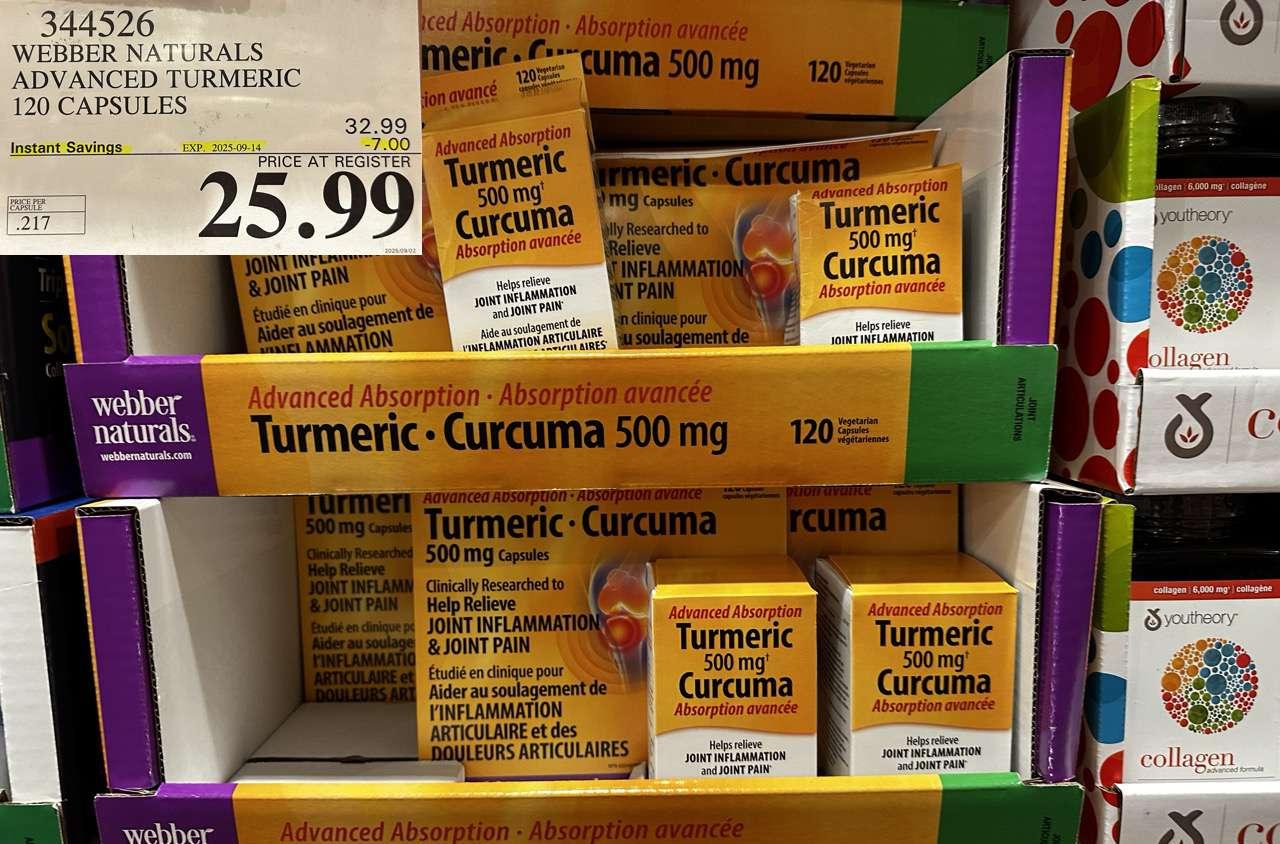 WEBBER NATURALS ADVANCED TURMERIC 120 CAPSULES - Costco Canada deal - Save $7.00 - Health and Beauty