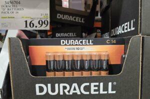 DURACELL "D" BATTERIES PACK OF 14 at Costco