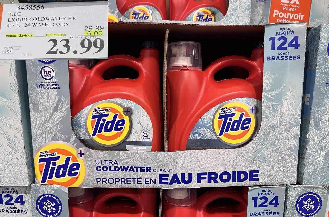 TIDE LIQUID COLDWATER HE 4.7L 124 WASHLOADS at Costco