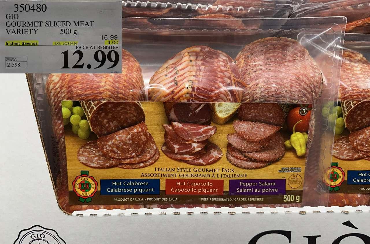GIO GOURMET SLICED MEAT VARIETY 500 g at Costco