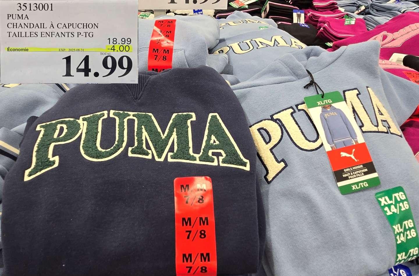 PUMA CHANDAIL A CAPUCHON TAILLES ENFANTS P-TG at Costco