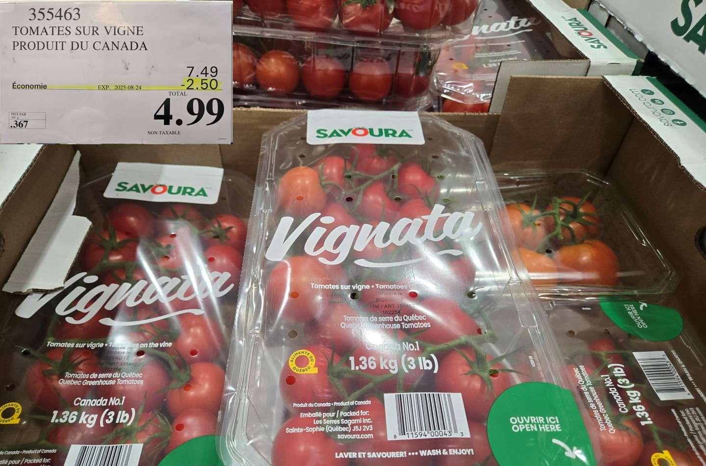 TOMATES SUR VIGNE PRODUIT DU MEXIQUE at Costco