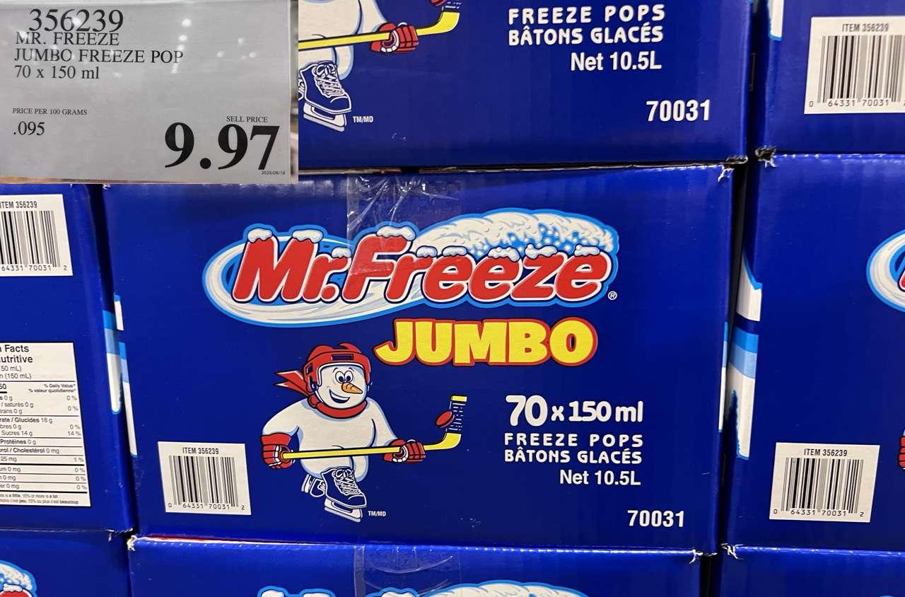 MR. FREEZE JUMBO FREEZE POP 70 X 150ML at Costco