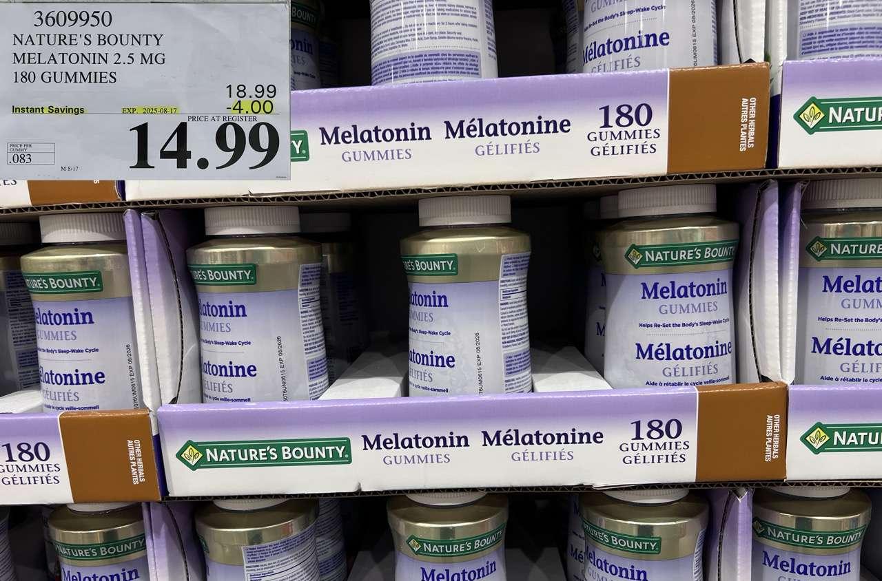 NATURE'S BOUNTY MELATONIN GUMMIES 180 GUMMIES at Costco
