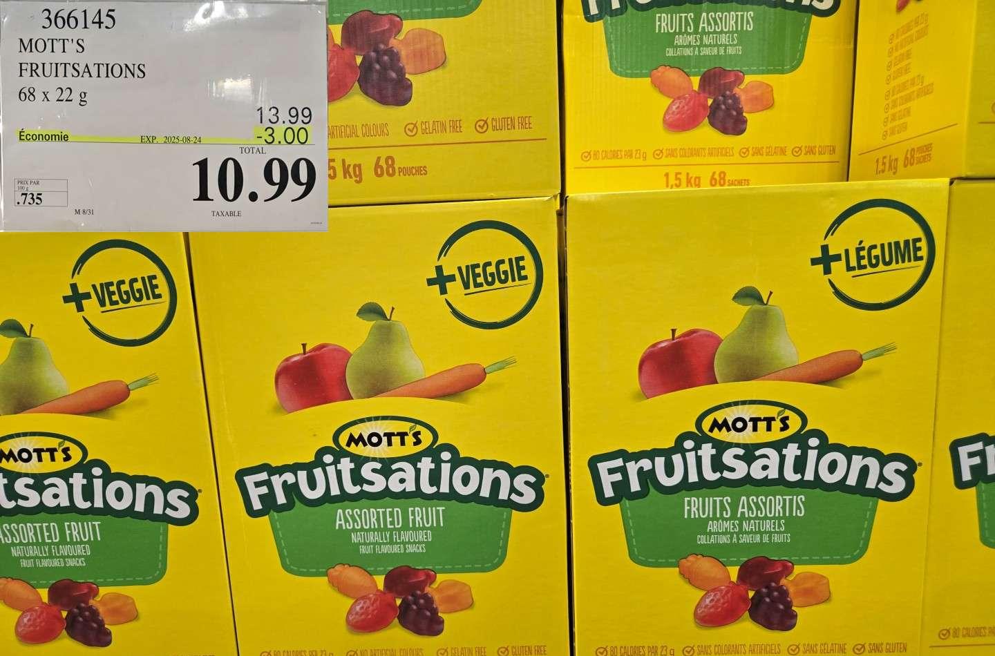 MOTT'S FRUITSATIONS  68 x 22g at Costco