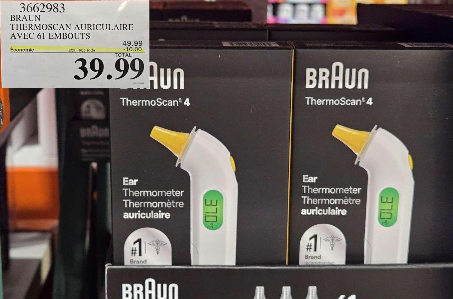 BRAUN THERMOSCAN AURICULAIRE THERMOMETRE at Costco