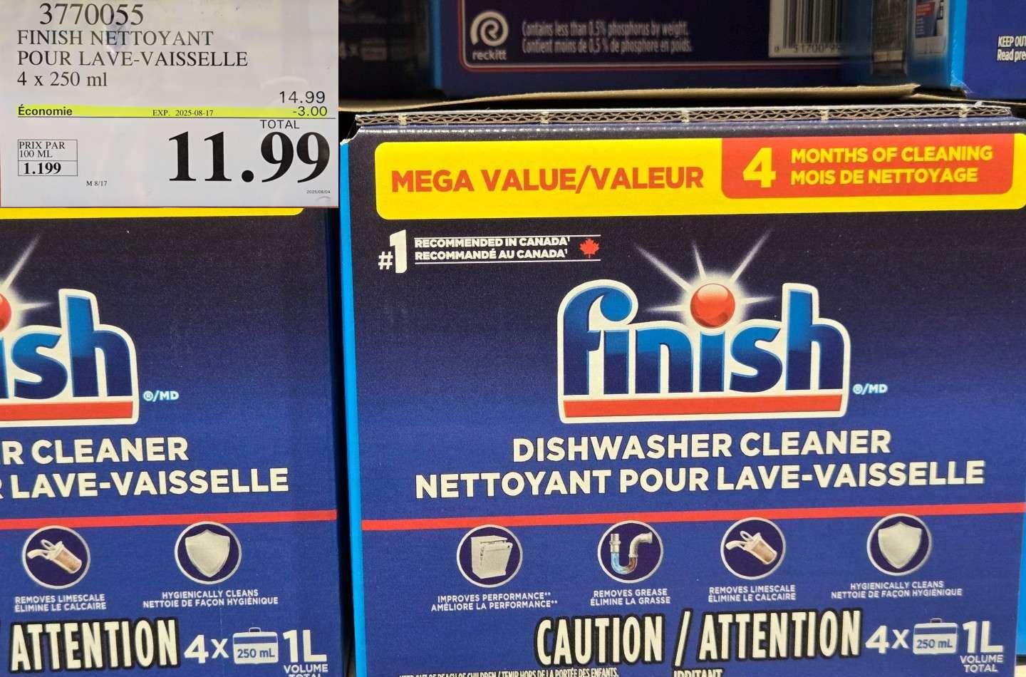 FINISH NETTOYANT  POUR LAVE-VAISSELLE  4 x 250 ml at Costco