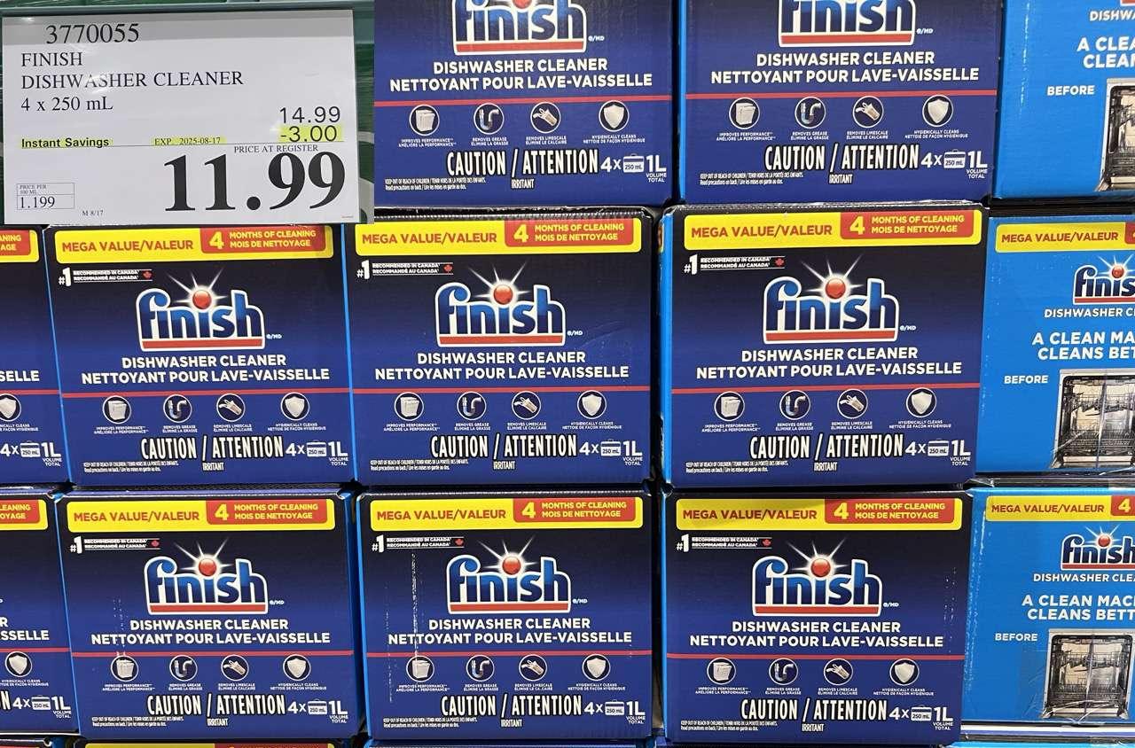 FINISH DISHWASHER CLEANER 4 X 250ML at Costco
