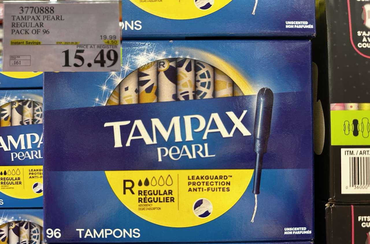 TAMPAX PEARL REGULAR PACK OF 95 at Costco