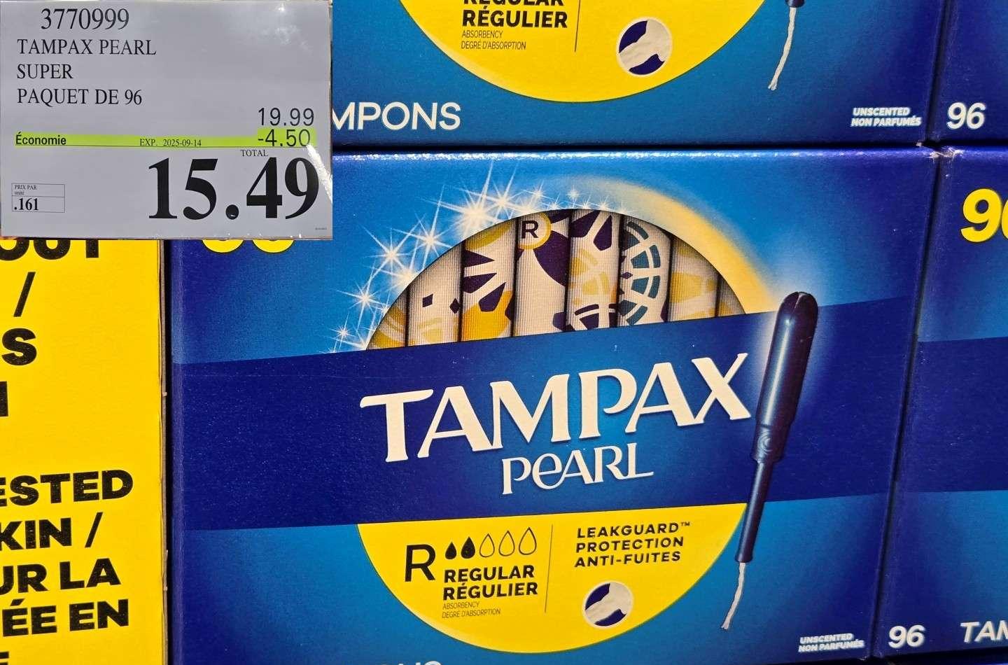 TAMPAX PEARL SUPER PAQUET DE 96 at Costco