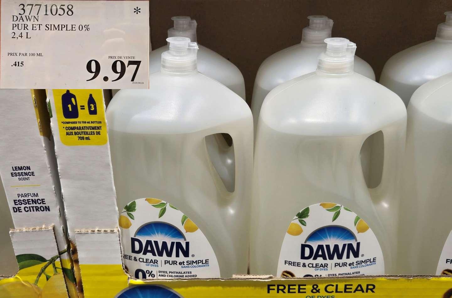 DAWN  PUR ET SIMPLE 0% 2.4L at Costco