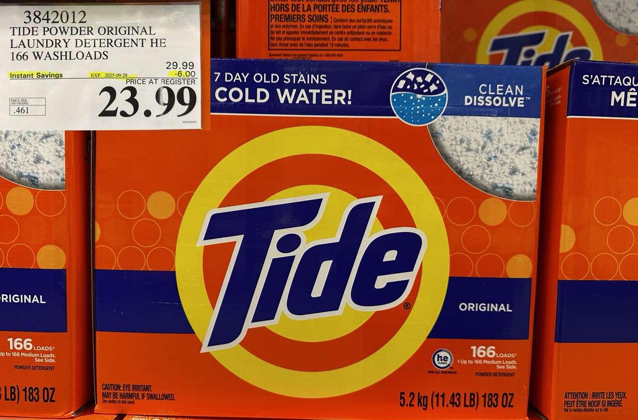 TIDE POWDER ORIGINAL LAUNDRY DETERGENT HE 5.2KG 166 WASHLOADS at Costco