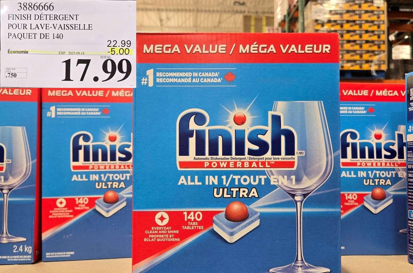 FINISH DETERGENT POUR LAVE-VAISSELLE    PAQUET DE 140 at Costco
