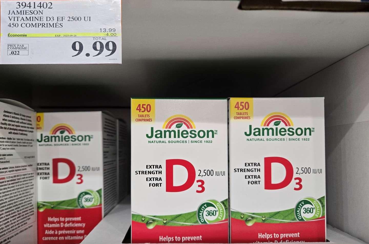 JAMIESON   VITAMINE D3      450 COMPRIMES at Costco