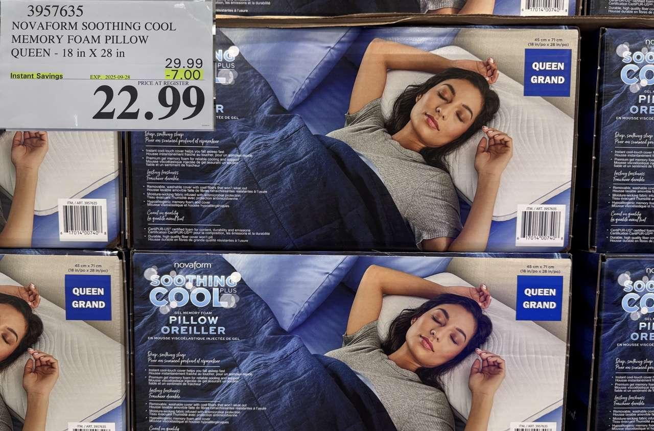 NOVAFORM SOOTHING COOL MEMORY FOAM PILLOW 18" X 28" at Costco