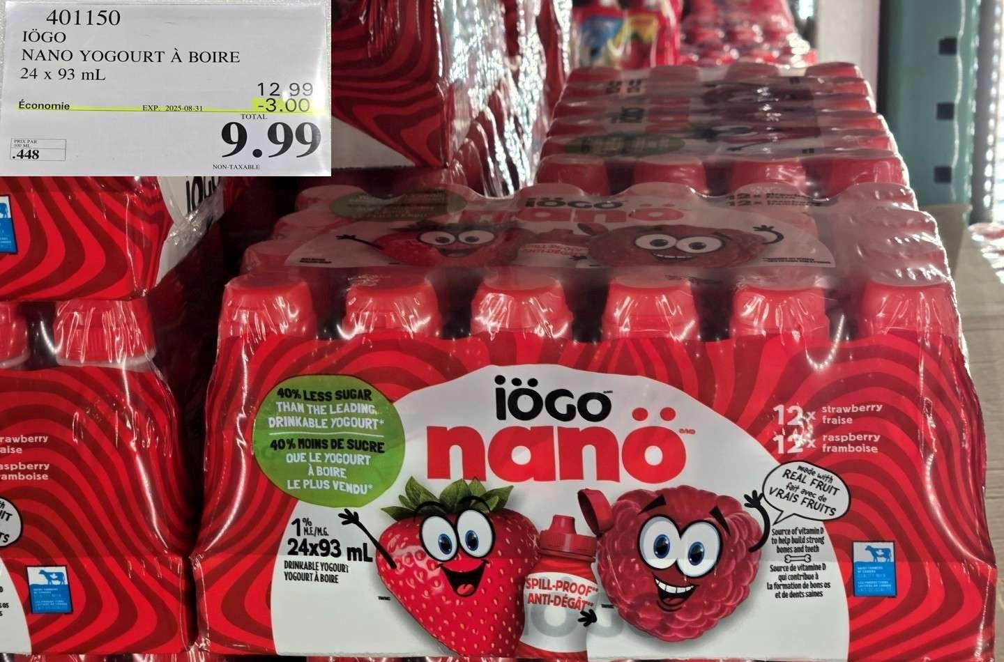 IOGO NANO YOGOURT a BOIRE   24 x 93 mL at Costco