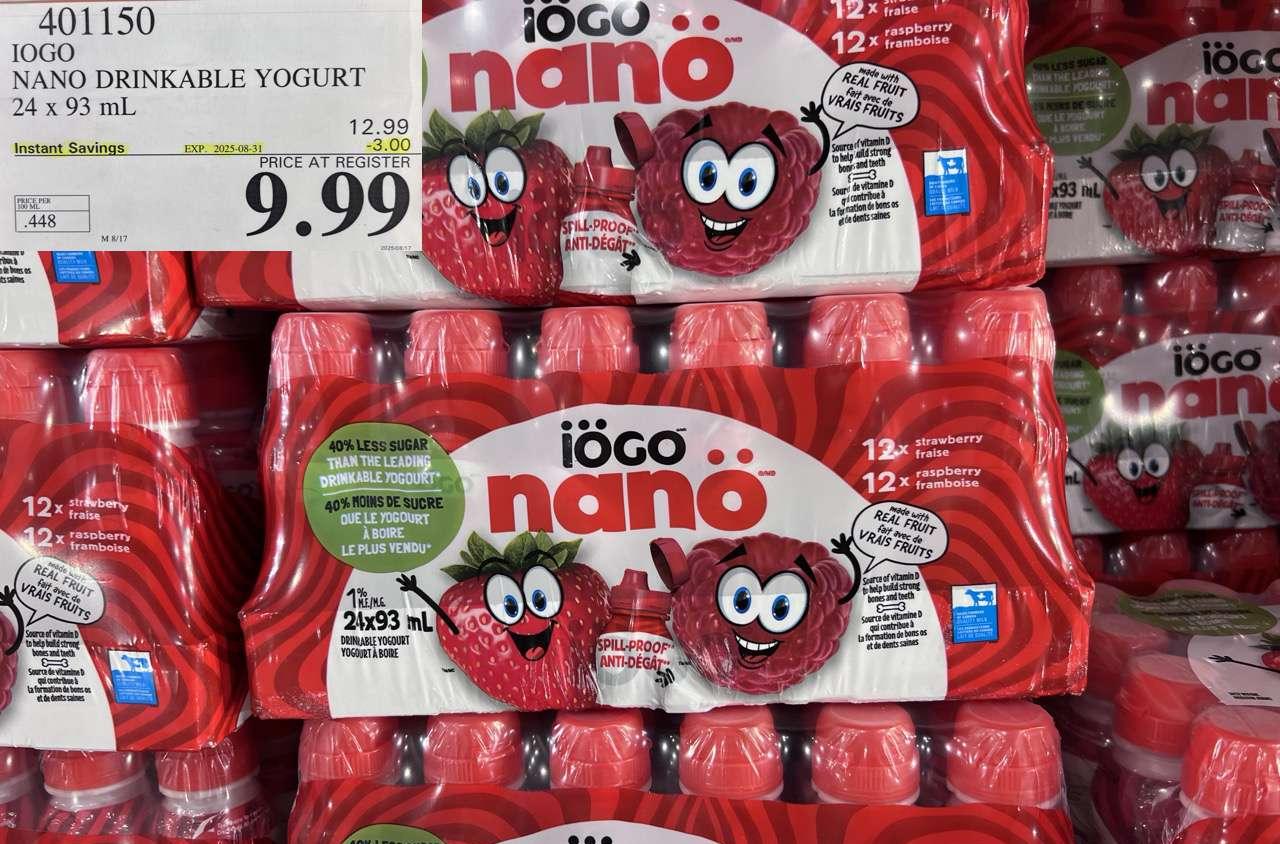 IOGO NANO DRINKABLE YOGURT 24 x 93 mL at Costco