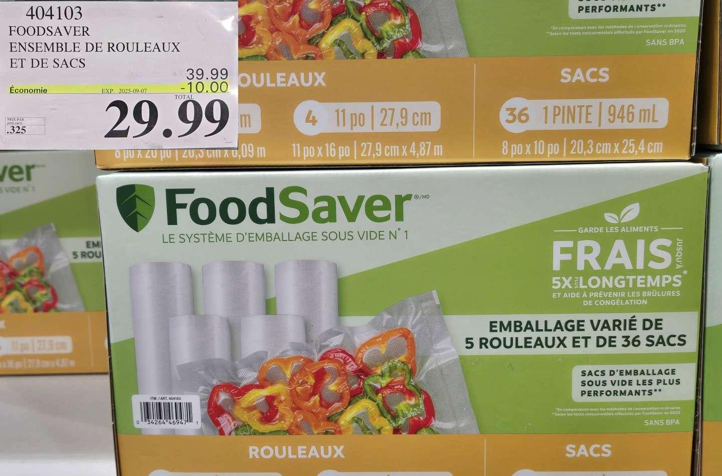 FOODSAVER ROULEAUX ET SACS at Costco