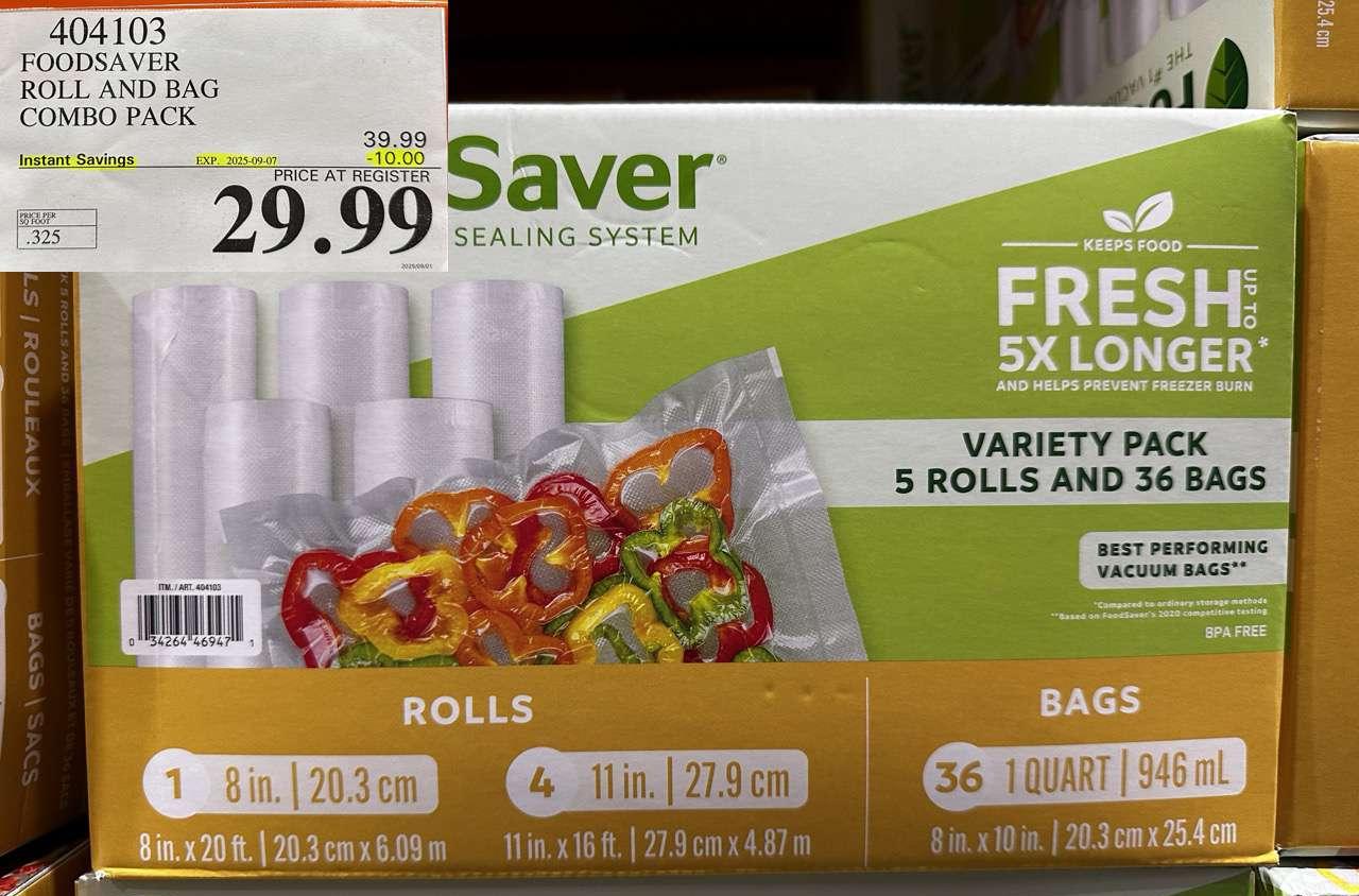 FOODSAVER ROLLS AND PRE-CUT BAGS at Costco