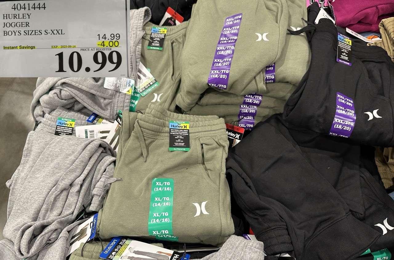 HURLEY JOGGER BOYS SIZES S-XXL at Costco