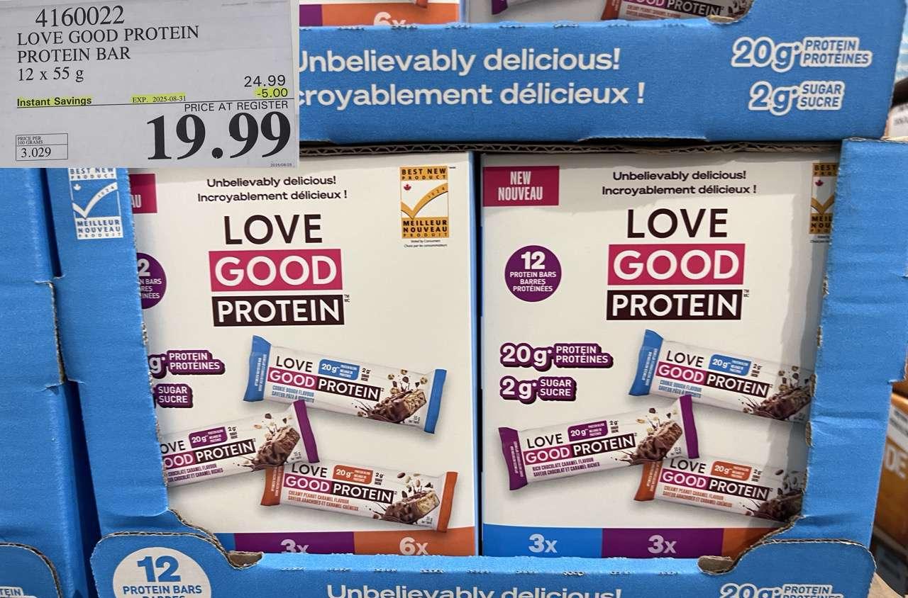 LOVE GOOD PROTEIN VARIETY PACK 12 X 55G at Costco