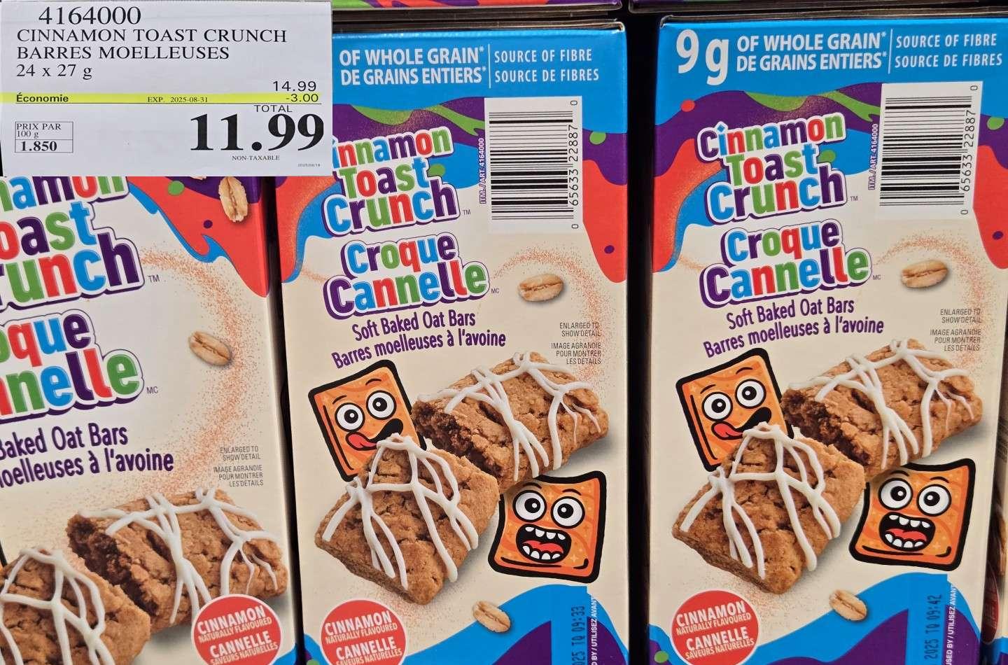 CINNAMON TOAST CRUNCH BARRES MOELLEUSES at Costco