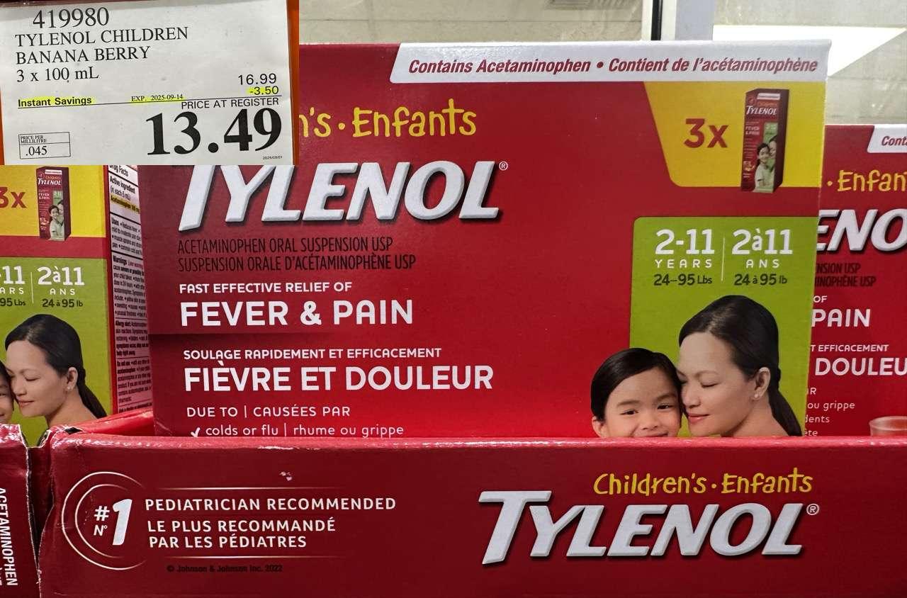 TYLENOL BANANA BERRY 3 X 100ML - Costco Canada deal - Save $3.50 - Health and Beauty