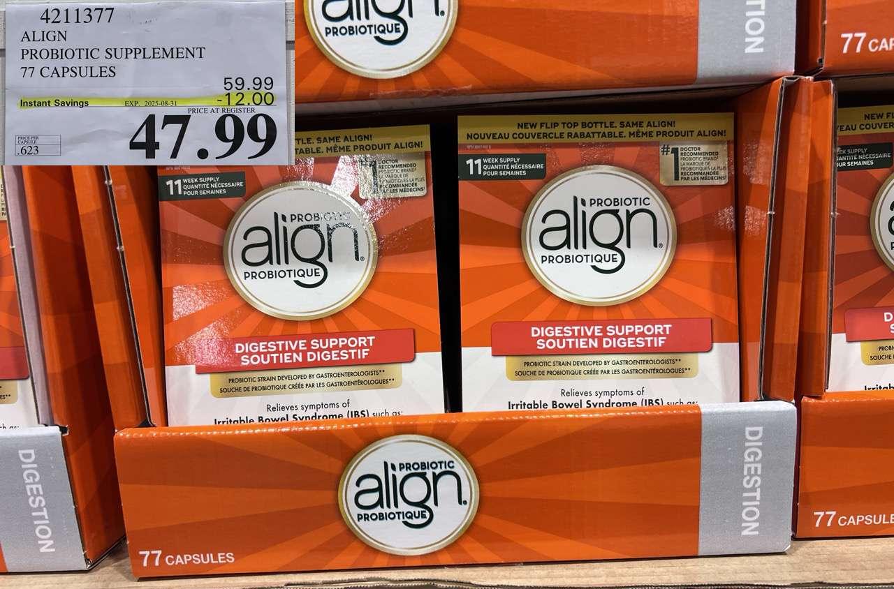 ALIGN PROBIOTIC SUPPLEMENT 77 CAPSULES at Costco