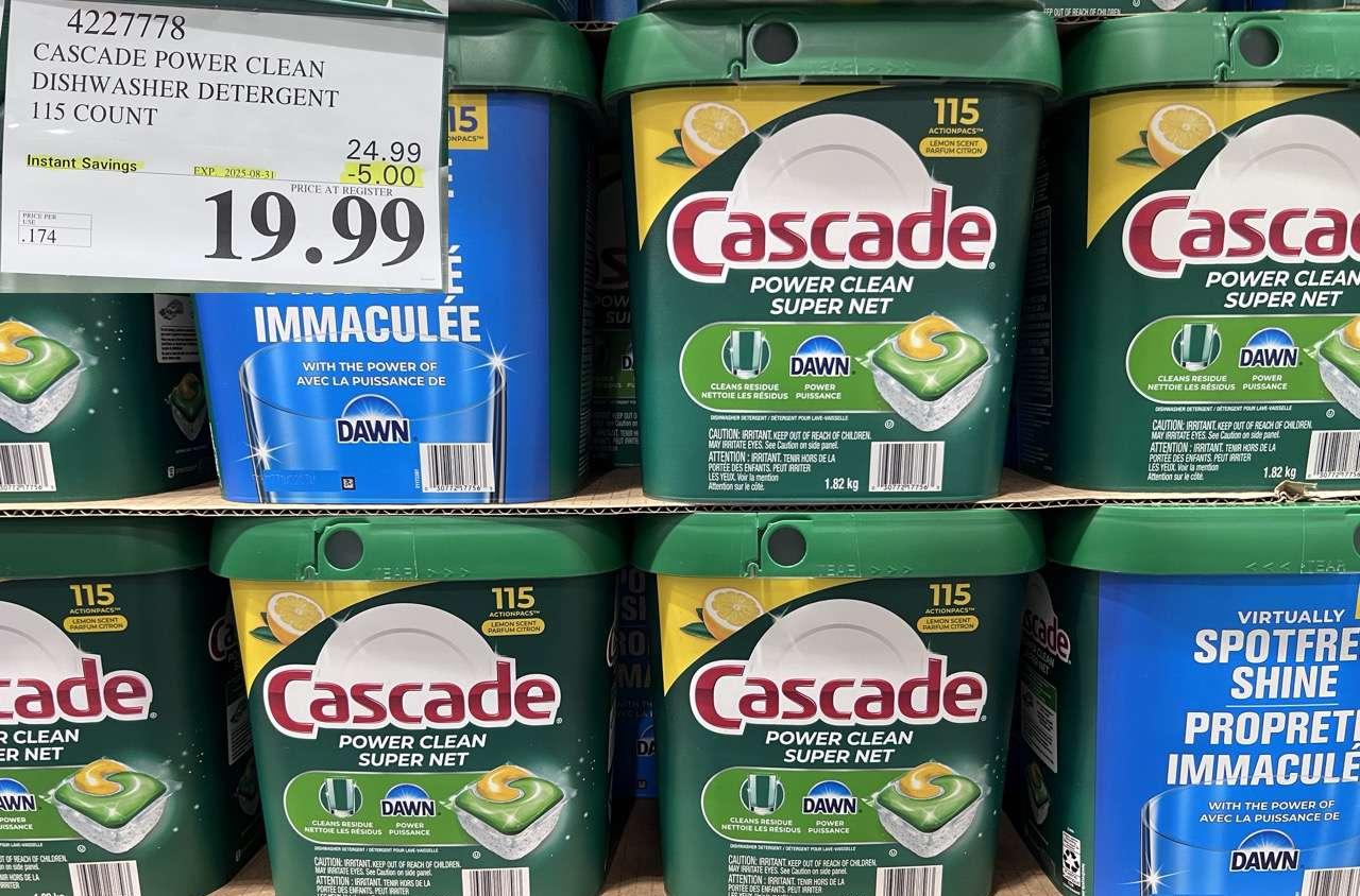 CASCADE POWER CLEAN DISHWASHER DETERGENT 115 COUNT at Costco