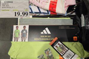 ADIDAS 3 PC SET KIDS SIZES 2T-7 at Costco