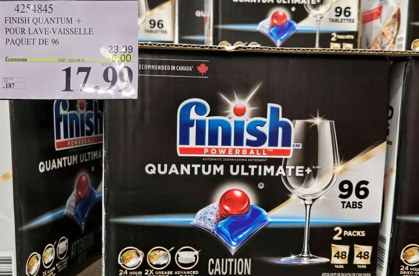 FINISH QUANTUM + POUR LAVE-VAISSELLE     PAQUET DE 96 at Costco