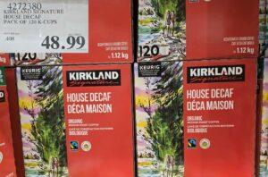 KIRKLAND SIGNATURE HOUSE DECAF PACK OF 120 K-CUPS at Costco