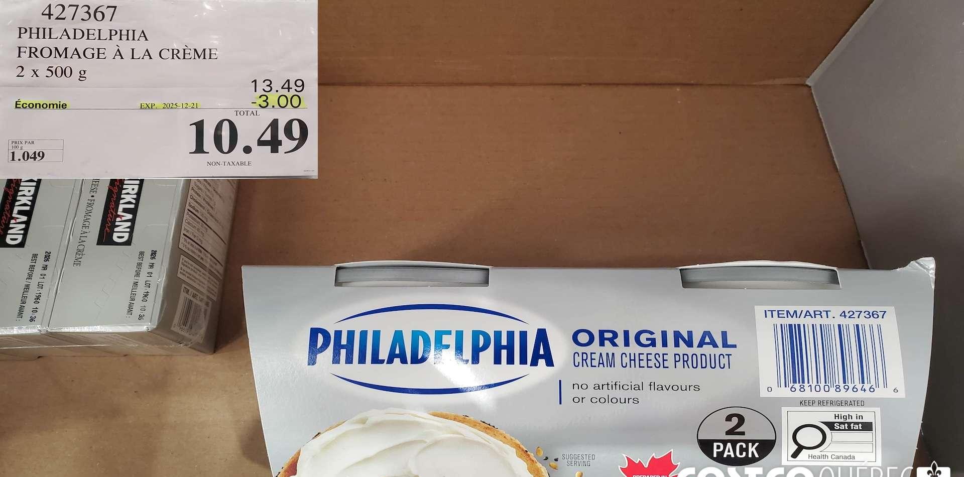 PHILADELPHIA FROMAGE a LA CREME 2 x 500 g at Costco