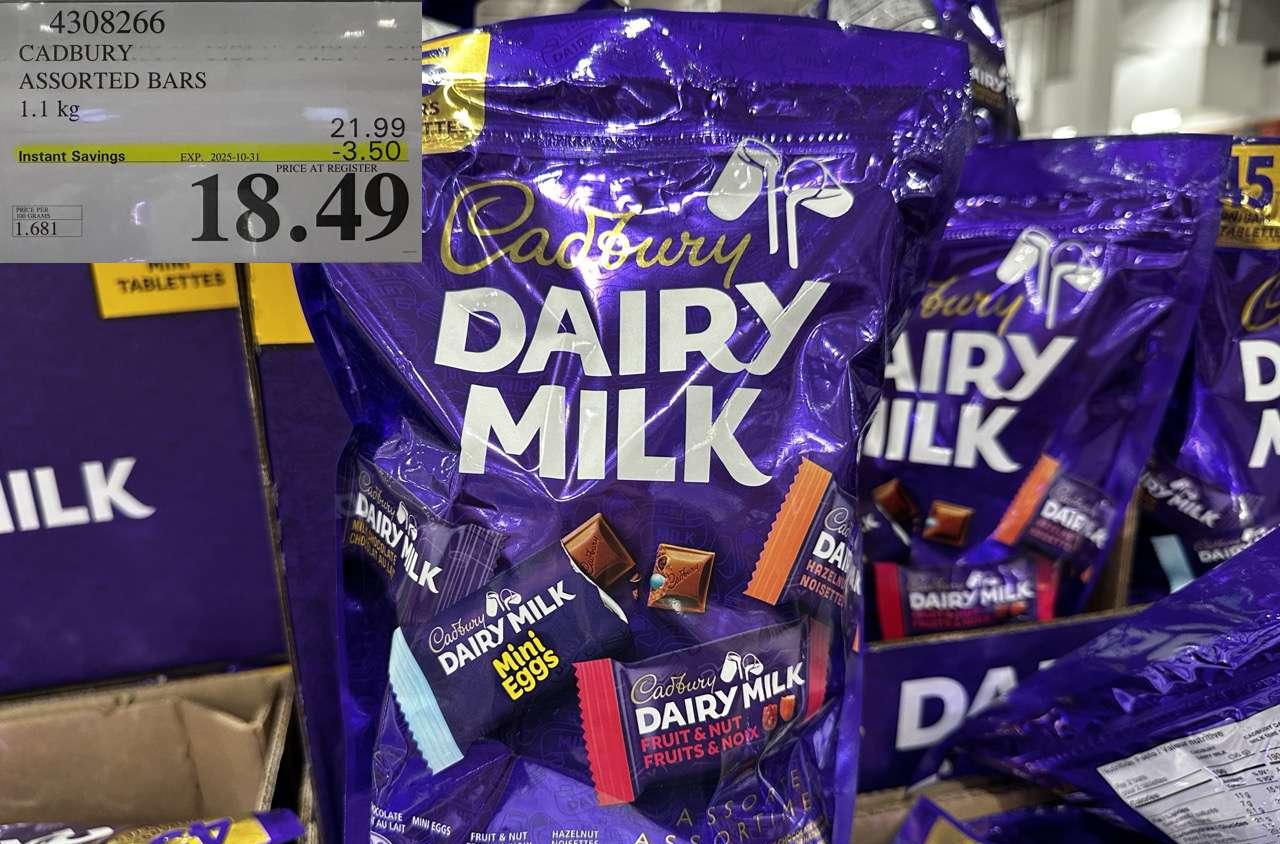 CADBURY ASSORTED BARS 1.1KG at Costco