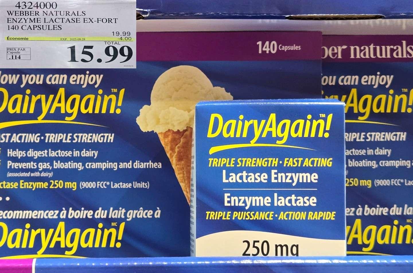 WEBBER NATURALS ENZYME LACTASE EX-FORT  140 CAPSULES at Costco