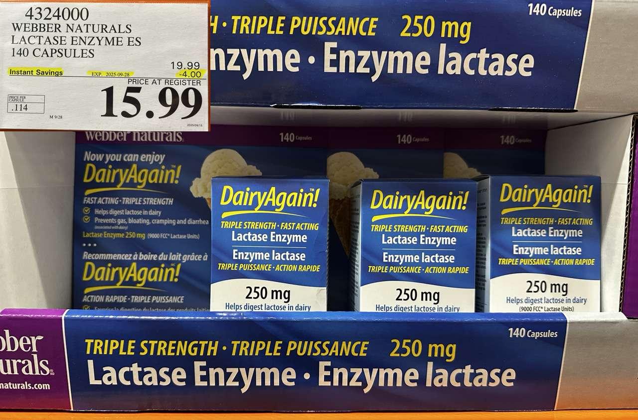 WEBBER LACTASE ENZYME ES 140 CAPSULES at Costco