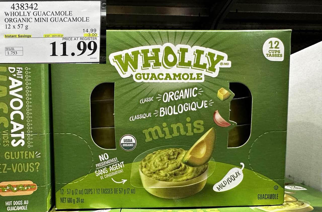 WHOLLY GUACAMOLE ORGANIC MINI GUACAMOLE 12 x 57 g - Costco Canada deal - Save $3.00 - Food & Beverage