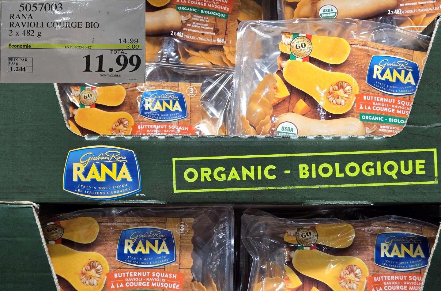 RANA RAVIOLI COURGE MUSQUEE BIOLOGIQUE  2 x 482 g at Costco