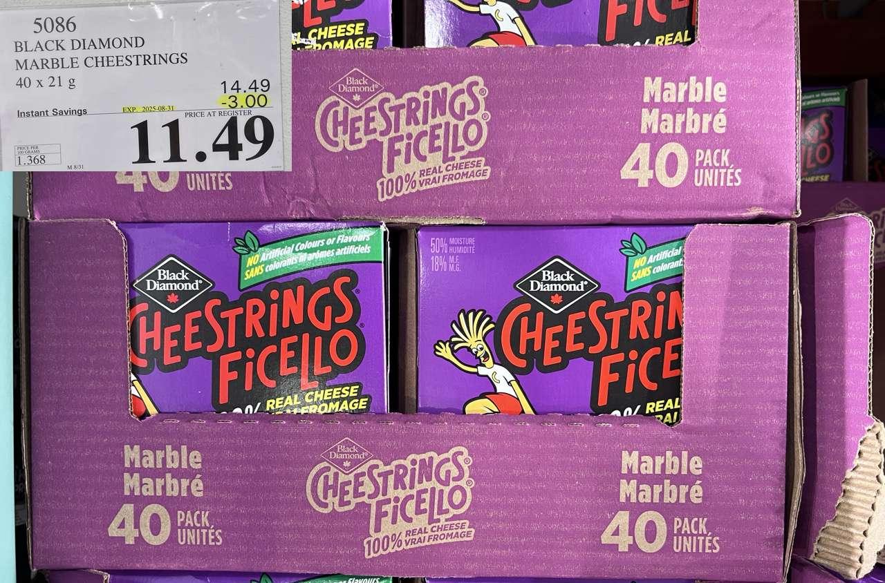 BLACK DIAMOND MARBLE CHEESESTRINGS 40 x 21 g at Costco