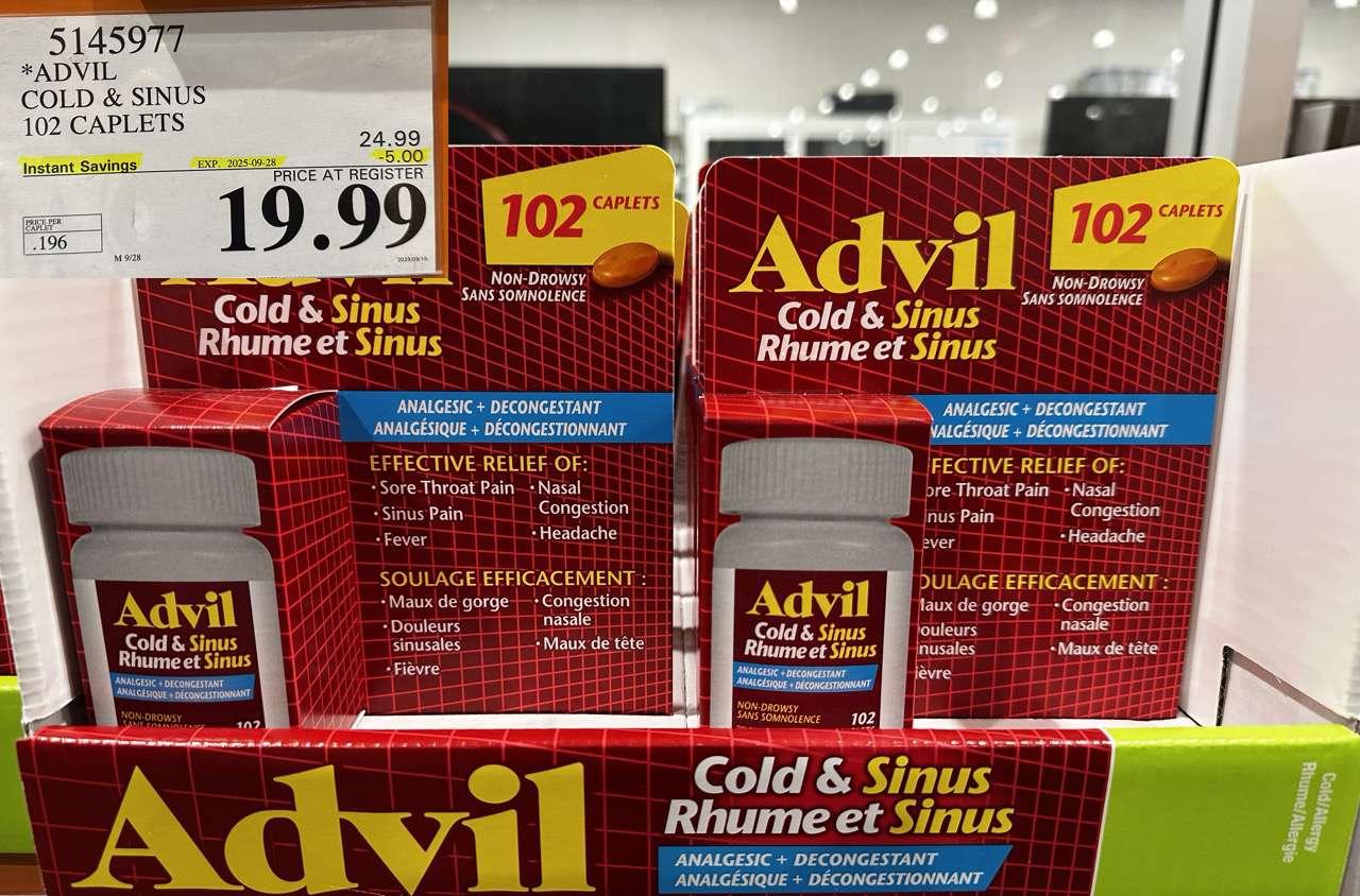 ADVIL COLD & SINUS 102 CAPLETS at Costco