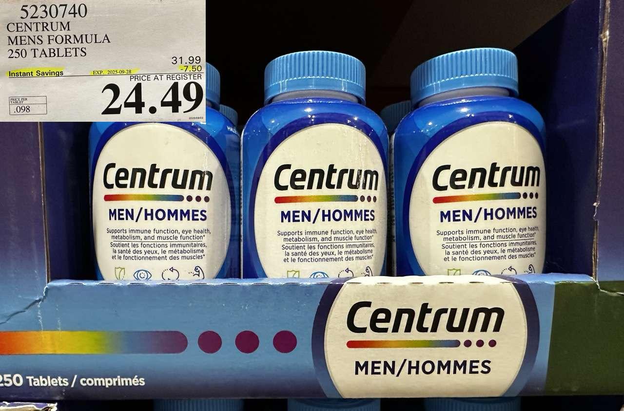 CENTRUM MEN 250 TABLETS - Costco Canada deal - Save $7.50 - Health and Beauty