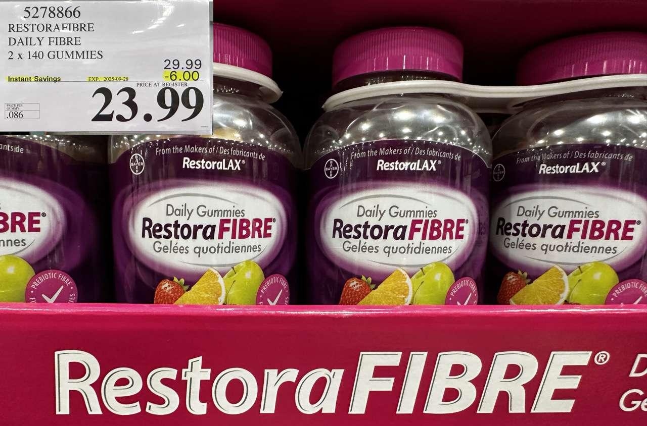 RESTORAFIBRE DAILY FIBRE 2 X 140 GUMMIES - Costco Canada deal - Save $6.00 - Health and Beauty
