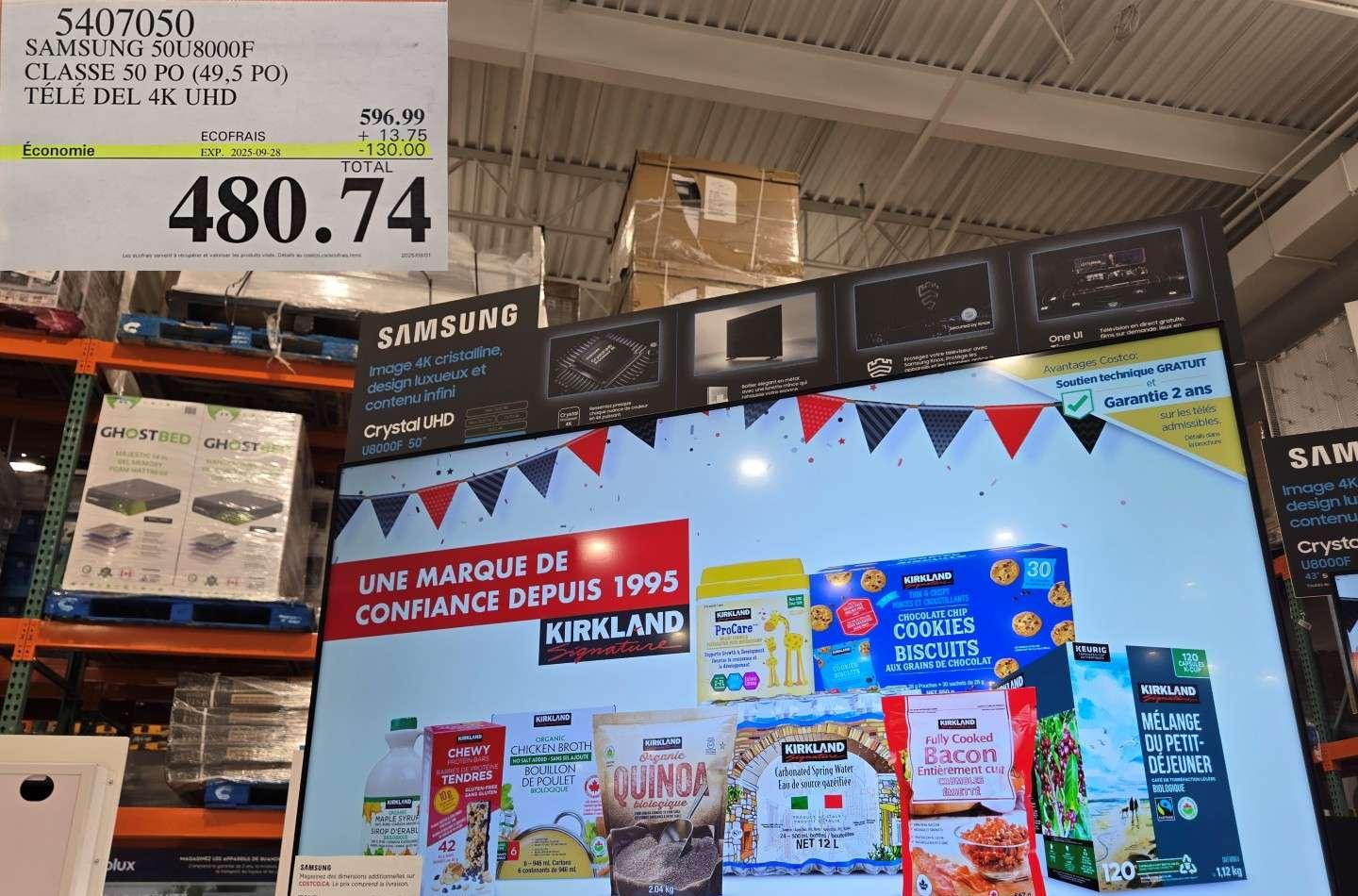 SAMSUNG 50U8000F CLASSE 50 PO (49,5 PO) TELE DEL 4K UHD at Costco