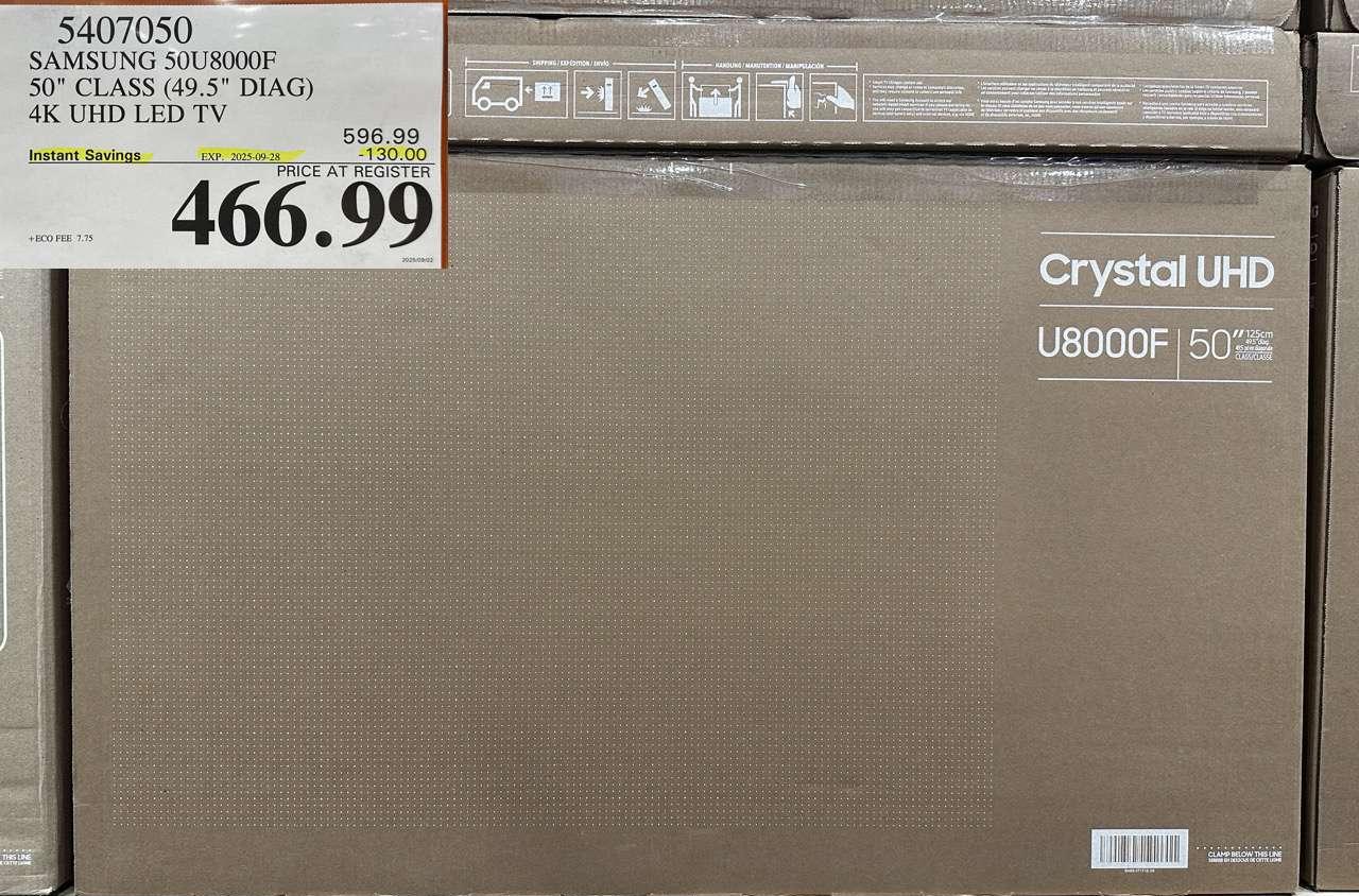 SAMSUNG 50U8000F 50" CLASS (49.5" DIAG) 4K UHD LED TV - Costco Canada deal - Save $130.00 - Electronics