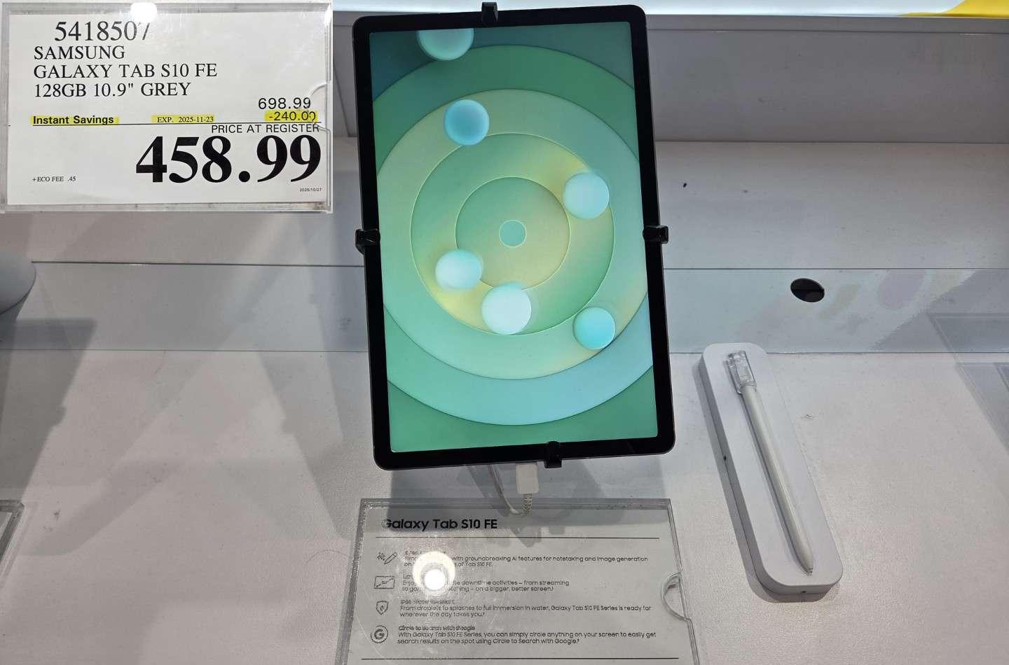 SAMSUNG GALAXY TAB S10 FE 128GB 10.9" GREY at Costco