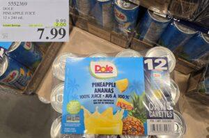 DOLE PINEAPPLE JUICE 12 X 240 ML at Costco
