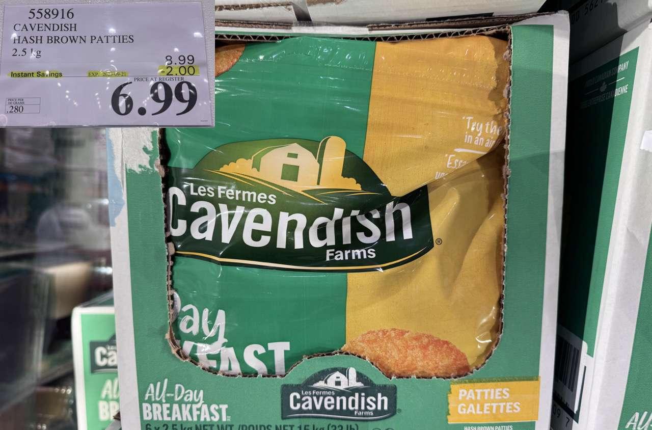 CAVENDISH HASH BROWN PATTIES 2.5 kg at Costco